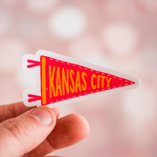 Kansas City Football Pennant Waterproof Vinyl Sticker