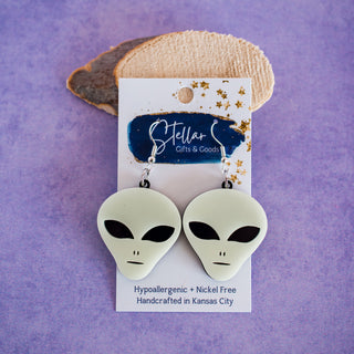 Glow in the Dark Double Layered Alien Dangles