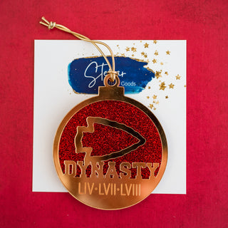 Kansas City Red & Gold Dynasty LIV LVII LVIII Ornament