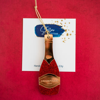 Kansas City Champions LVIII Red & Gold Champagne Ornament