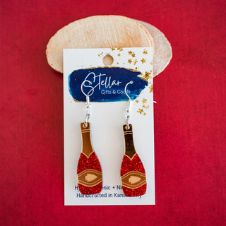 Kansas City Champion Red & Gold Champagne Dangles
