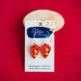 Red & Gold Arrowhead Mirror Print Petite Arrowhead Dangles