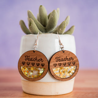 Gold Star Teacher Inset Dangles