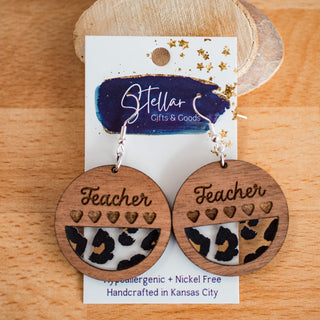 Leopard Teacher Inset Dangles