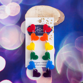 Rainbow Pride Six Heart Drops