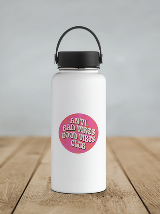 Anti Bad Vibes Good Vibes Club Waterproof Vinyl Sticker