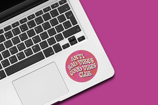 Anti Bad Vibes Good Vibes Club Waterproof Vinyl Sticker