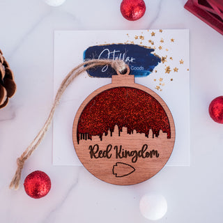 Red Kingdom Kansas City Red Glitter Ornament