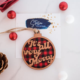 It's All Very Merry Red Buffalo Check Ornament
