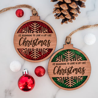 It's Beginning to Look a Lot Like Christmas Glitter Ornament