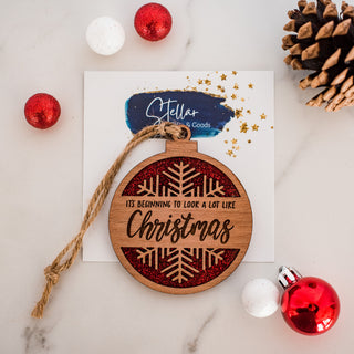 It's Beginning to Look a Lot Like Christmas Glitter Ornament