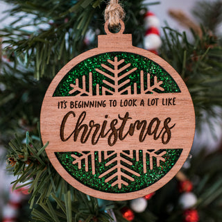 It's Beginning to Look a Lot Like Christmas Glitter Ornament