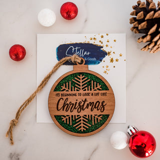 It's Beginning to Look a Lot Like Christmas Glitter Ornament