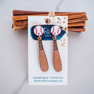 Baseball & Bat Drop Dangles