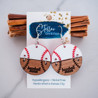 Baseball Mom Split Dangles