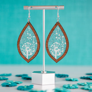 Dandelion in the Wind Acrylic & Wood Dangles