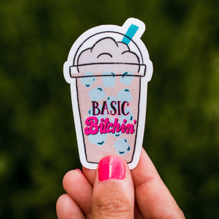 Basic Bitchin' Iced Latte Waterproof Vinyl Sticker