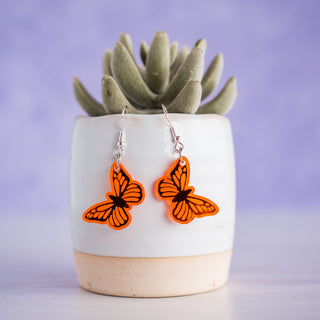 Petite Orange Butterfly Dangles 2