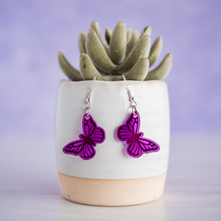 Petite Purple Butterfly Dangles 2
