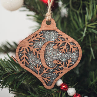 Snowflake Monogram Ornament (A through M)