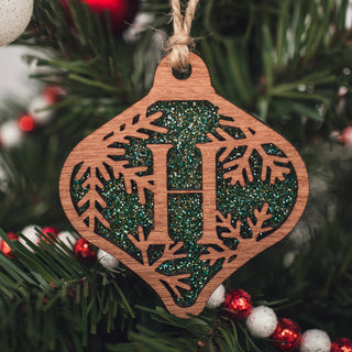 Snowflake Monogram Ornament (A through M)