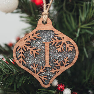 Snowflake Monogram Ornament (A through M)