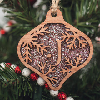 Snowflake Monogram Ornament (A through M)
