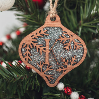 Snowflake Monogram Ornament (A through M)