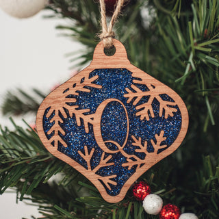 Snowflake Monogram Ornament (N through Z)