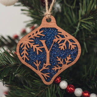 Snowflake Monogram Ornament (N through Z)