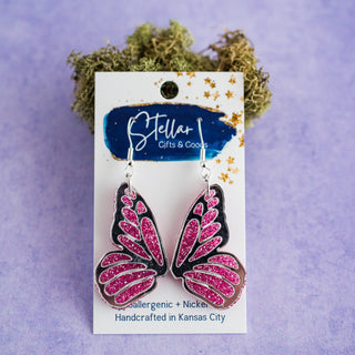 Pink Glitter Butterfly Wings
