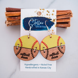 Softball Mom Split Dangles