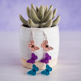 Three Butterfly Drop Dangles 2
