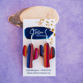 Petite Serape Cactus Dangle Earrings