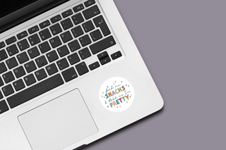 Feed Me Snacks and Tell Me I'm Pretty Waterproof Vinyl Sticker