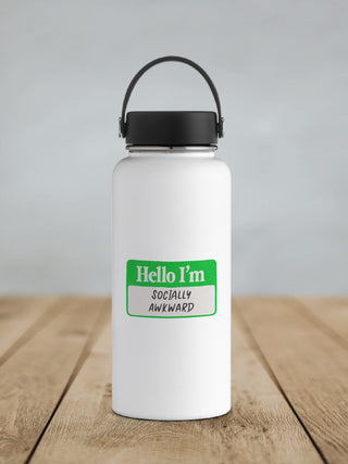 Hello I'm Socially Awkward Waterproof Vinyl Sticker