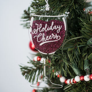 Holiday Cheers Wine Ornament
