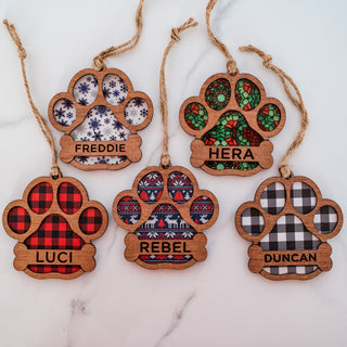 CUSTOMIZABLE Dog Paw Print Ornament