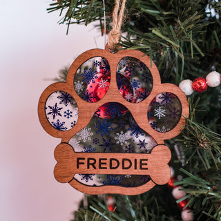 CUSTOMIZABLE Dog Paw Print Ornament