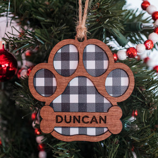 CUSTOMIZABLE Dog Paw Print Ornament