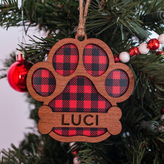 CUSTOMIZABLE Dog Paw Print Ornament