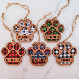 CUSTOMIZABLE Cat Paw Print Ornament