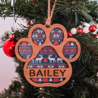 CUSTOMIZABLE Cat Paw Print Ornament