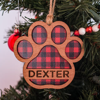 CUSTOMIZABLE Cat Paw Print Ornament