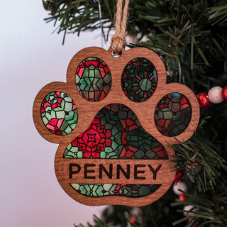 CUSTOMIZABLE Cat Paw Print Ornament