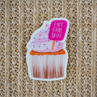 Hot Girl Shit Cupcake Waterproof Vinyl Sticker