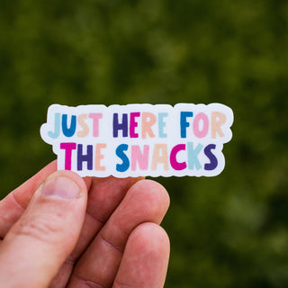 Just Here for the Snacks Waterproof Vinyl Sticker