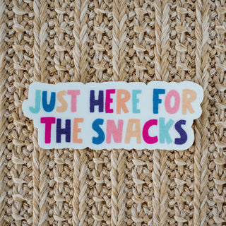 Just Here for the Snacks Waterproof Vinyl Sticker