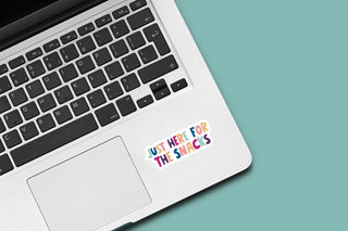 Just Here for the Snacks Waterproof Vinyl Sticker