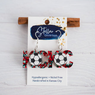 Chunky Glitter KC Soccer Layered Dangles